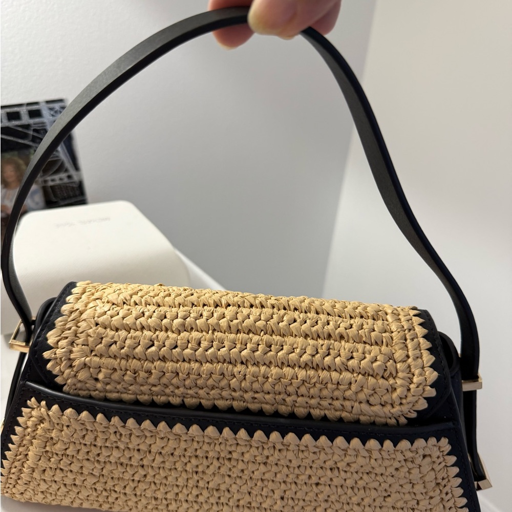 Michael Kors Black and Tan Woven Shoulder Bag - Picture 4 of 4